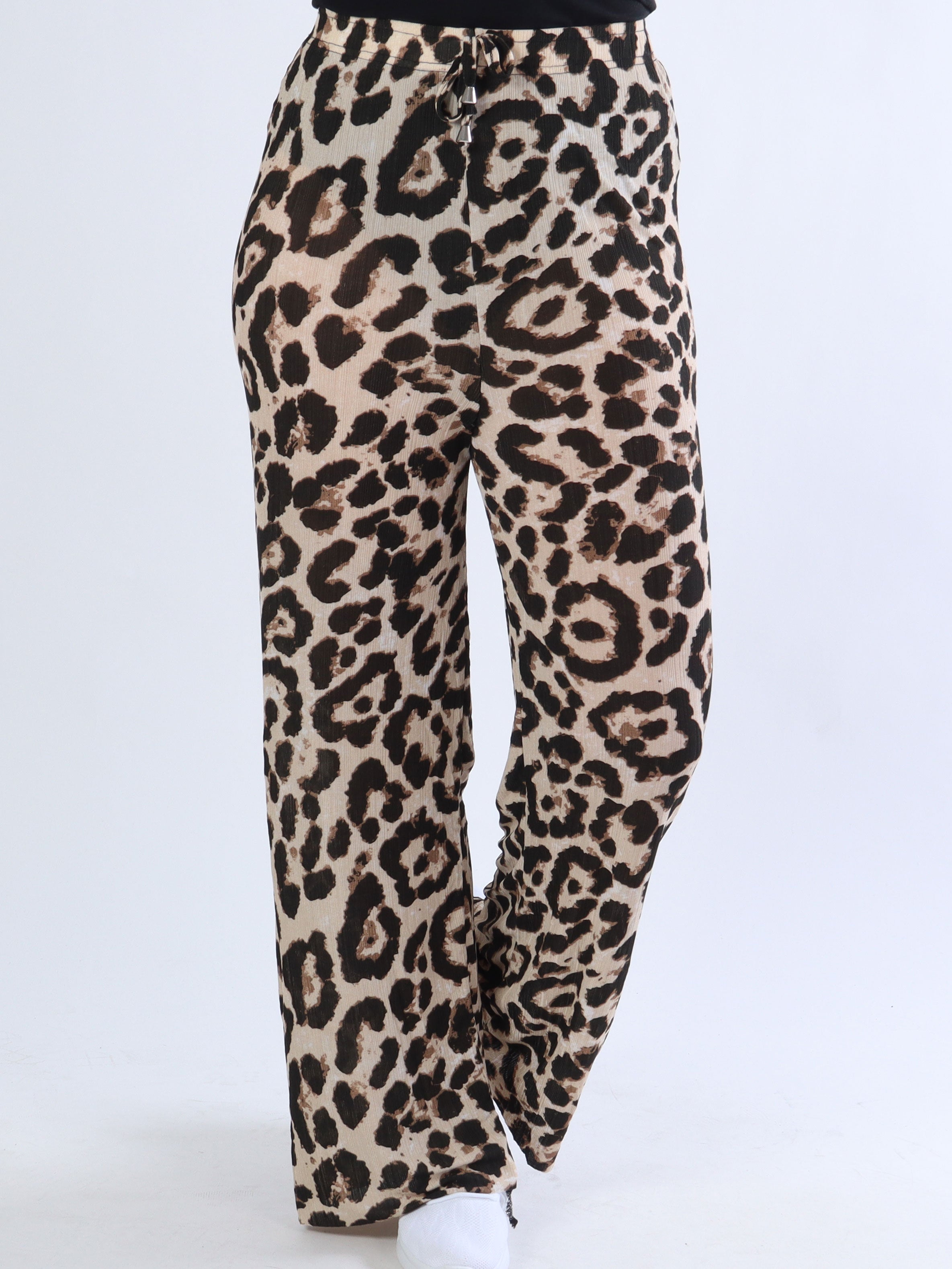 Pianora - Långa byxor i leopardmönster